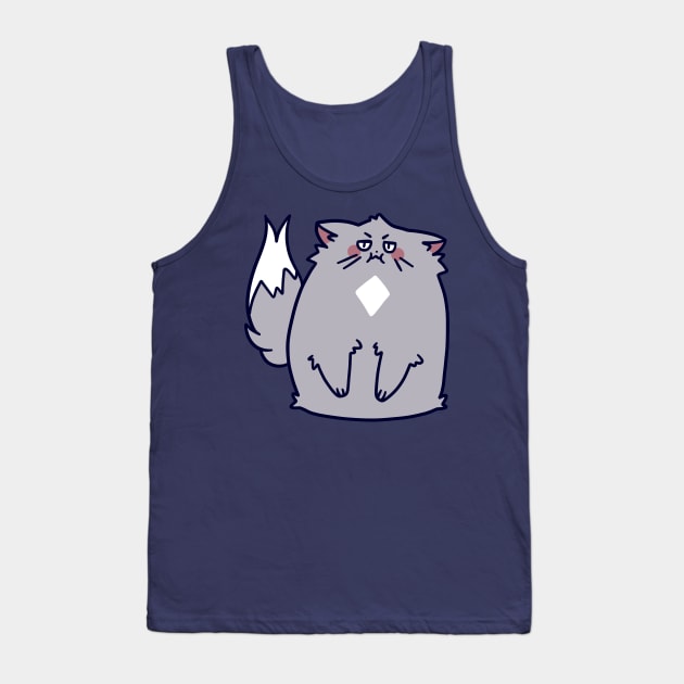 Cute Fat Fluffy Cat Tank Top by saradaboru